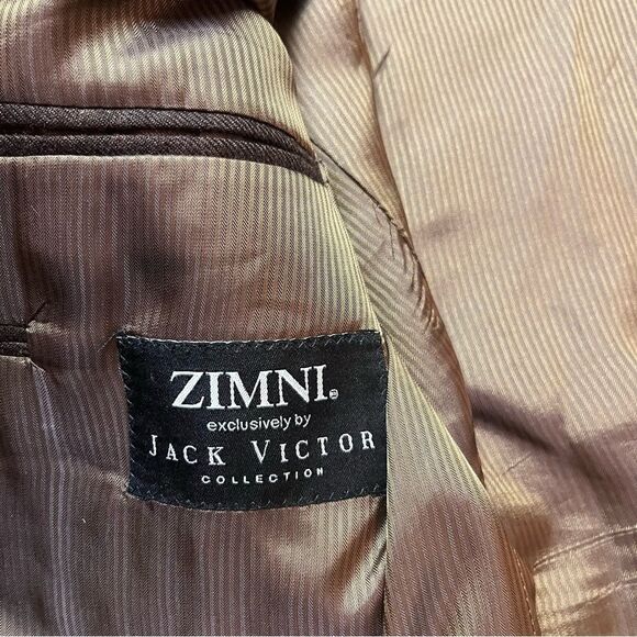 Zimni Jack Victor Men’s Brown 100% Cashmere Blazer Size 46 - Picture 6 of 7